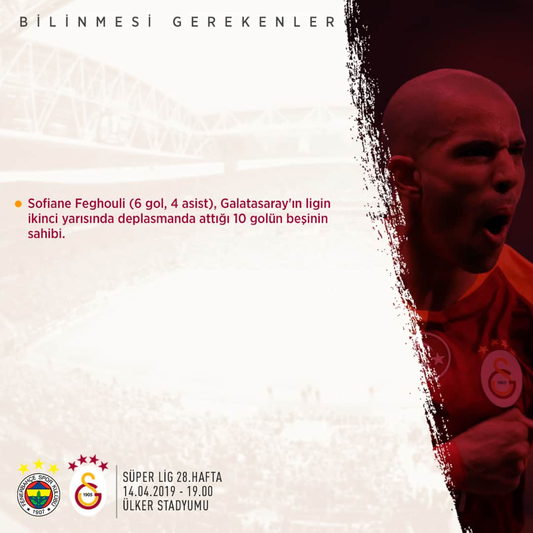 ガラタサライSKさんのインスタグラム写真 - (ガラタサライSKInstagram)「📊 Fenerbahçe - #Galatasaray maçı öncesi bilinmesi gerekenler… #FBvGS」4月14日 19時14分 - galatasaray