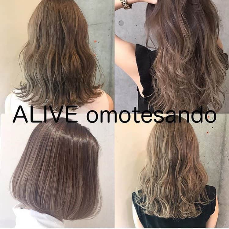 ALIVEさんのインスタグラム写真 - (ALIVEInstagram)「全店舗リピート数No1🎉 . 周りから綺麗になったね！どこでカラーしたの？と必ず言われる 仕上がりの良さや、肌色、イメージに合わせたカラー提案と お客様の立場に立ち、親身にお悩みや不安を解消し 過去最高の自分に出会えます🌸🌸 . カット ¥7020 グラデーションカラー¥10800 ハイライト¥14040〜 . . 《根元が伸びても自然なカラー》 ▶︎ @utaataliveomotesando . 《ボブダブルカラー✖︎グラデーションカラー》 ▶︎ @george_alive . 《自然に馴染むナチュラルハイライト》 ▶︎ @r_y_o_t_a_alive . 《インナーカラー✖︎ピンクラベンダー》 ▶︎ @alive_erika74 . . メニューが分からなければご気軽にご相談を😀 . ALIVE表参道 渋谷区神宮前4-14-9 1F . 営業時間 平日11-21 土日祝日11-20 . https://beauty.hotpepper.jp/smartphone/slnH000240784/coupon/ . #グラデーション#ハイライト#グラデーションカラー#3Dハイライト#ミルクティーカラー#アッシュ#グレージュ#ハイライトカラー#外国人風カラー#美容学生#外国人風#アディクシー#イルミナカラー#ヘアアレンジ#切りっぱなしボブ#ハーフ#卒業式#春カラー#春ヘアー#袴#emoda#evris#hm#zara#highlights #ブルージュ#バレイヤージュ#原宿#表参道#東京カフェ」4月14日 13時55分 - alivehair
