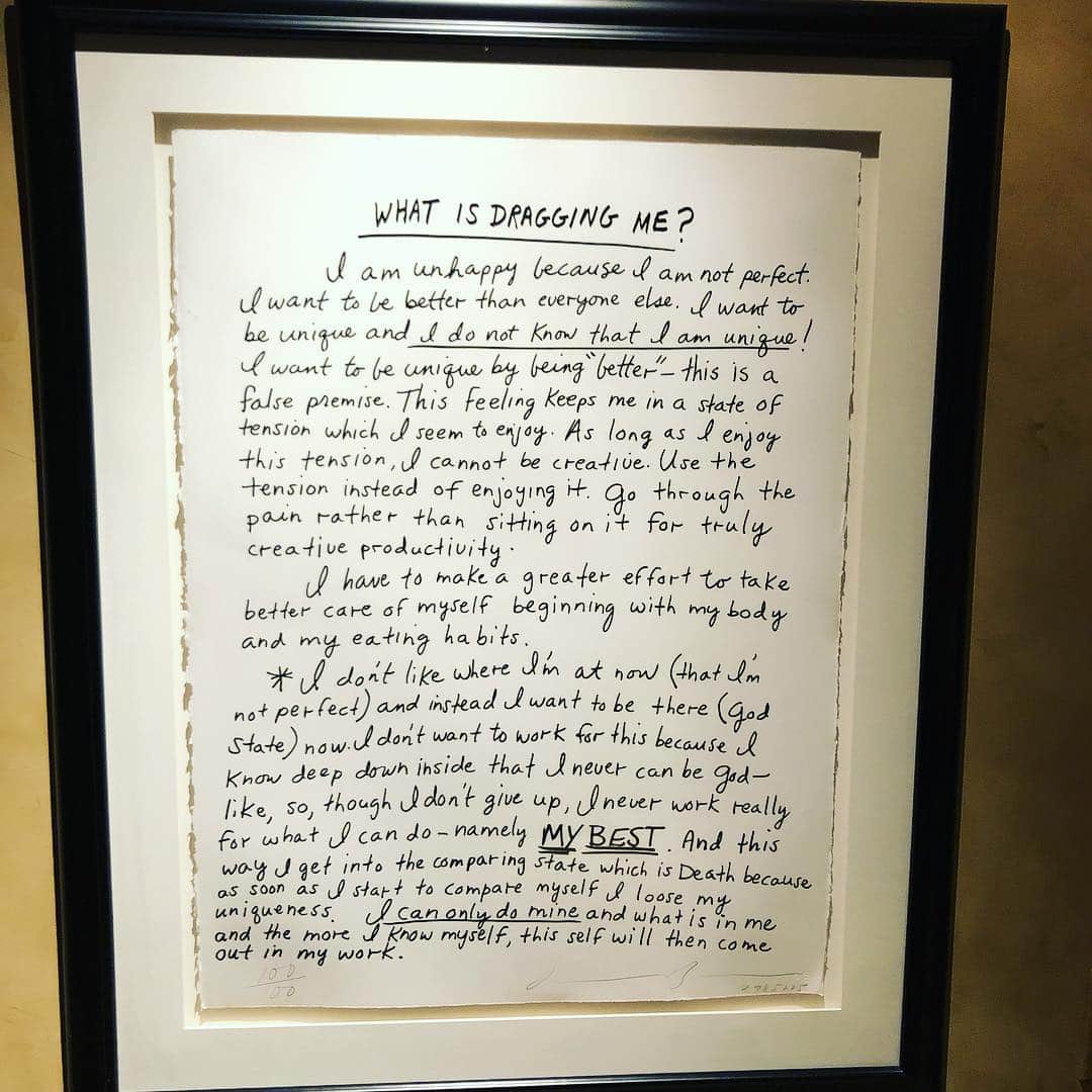 ダン・ブカティンスキーさんのインスタグラム写真 - (ダン・ブカティンスキーInstagram)「Words I read and try to absorb — to help keep me in my own lane.... #WhatIsDraggingMe?  by artist  Jonathan Borofsky」4月14日 14時32分 - danbucatinsky
