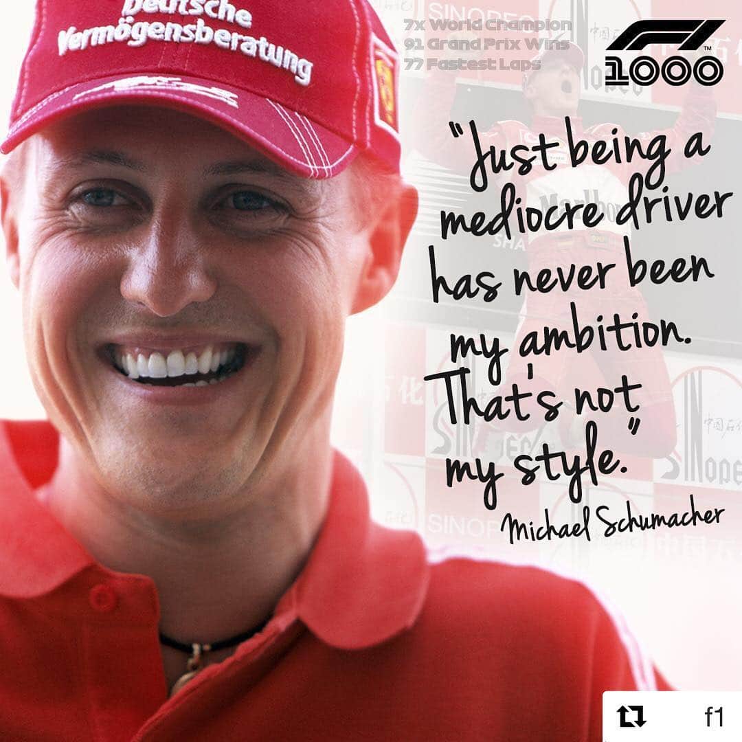 ミハエル・シューマッハさんのインスタグラム写真 - (ミハエル・シューマッハInstagram)「Congratulations @f1 for 1000 GPs #Repost @f1 with @get_repost ・・・ 100% commitment - always 💯💪 . #Formula1 #F1 #Race1000 #Schumacher #KeepFightingMichael #KeepFighting」4月14日 15時27分 - michaelschumacher