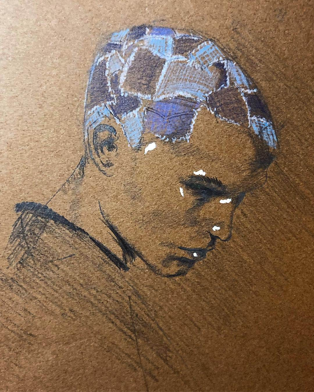 太田晴也さんのインスタグラム写真 - (太田晴也Instagram)「patchwork head👖 #hairdesigns #drawing」4月14日 15時51分 - otaseya