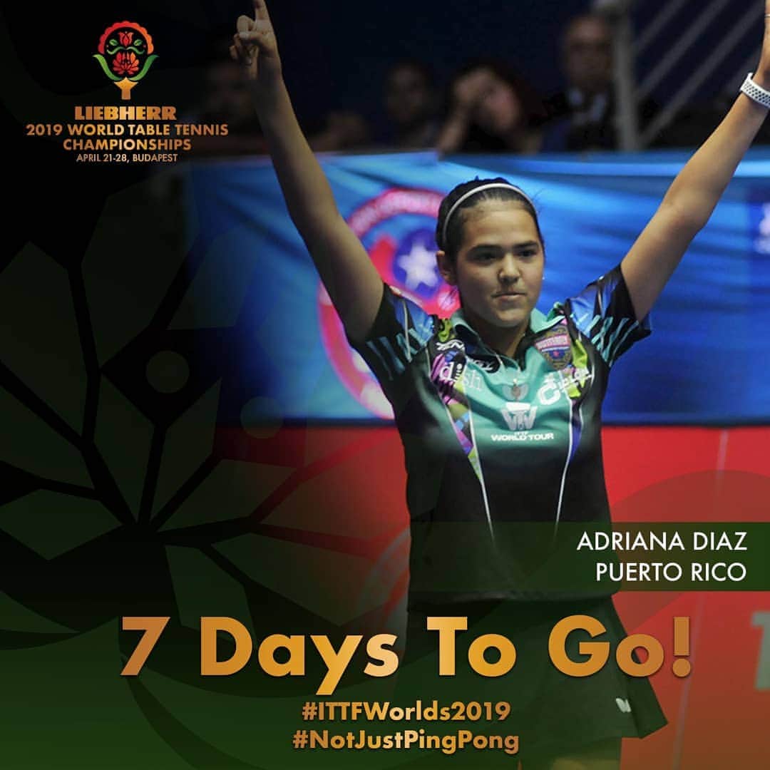 ITTF Worldさんのインスタグラム写真 - (ITTF WorldInstagram)「She is the reigning PanAm Cup Champion and the face of Puerto Rico Table Tennis 🇵🇷🏓 . Catch Adriana Diaz at the World Championships LIVE from Budapest in 7️⃣ days❗ .  #ITTFWorlds2019 #NotJustPingPong」4月14日 16時47分 - wtt