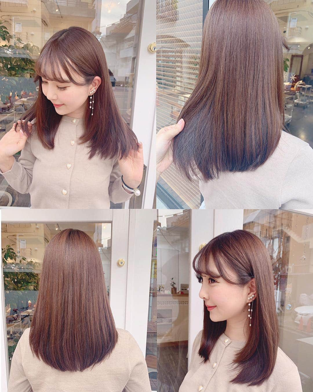 中田絵里奈さんのインスタグラム写真 - (中田絵里奈Instagram)「✂️❤︎✂️❤︎ . 春なのでちょっぴりイメチェンしたくて 髪の毛切りました☺︎✌🏻 . 後ろは長めなので ヘアアレンジもしっかり出来る長さ🌷 . カラーもローライトを入れて少しだけ変化を❤︎ . ハイライトはハードルが高いけど ローライトだと伸びても気にならないし 立体感が出てアレンジした時も可愛くてお気に入り☺️ . @suu.suu.sun .さん いつもありがとうございます💐💕 . . #newhair #ヘアカット #セミロング #vaniller」4月14日 17時24分 - erinanakata