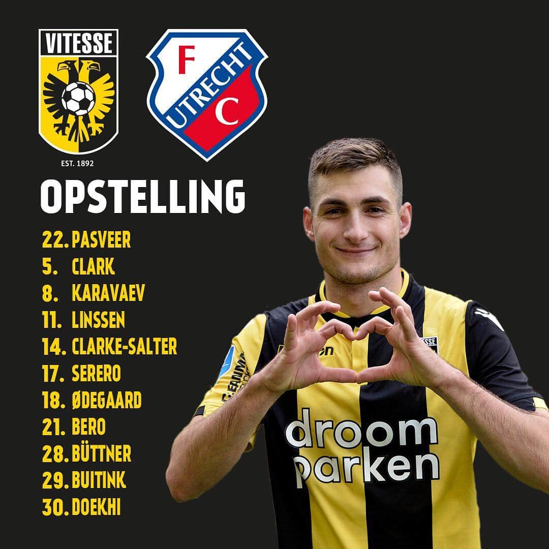 フィテッセさんのインスタグラム写真 - (フィテッセInstagram)「🆕 Opstelling! ⠀⠀⠀⠀⠀⠀⠀⠀ Deze 11 namen starten vanmiddag in Utrecht!👇🏻 ⠀⠀⠀⠀⠀⠀⠀⠀ #Vitesse #utrvit」4月14日 22時27分 - mijnvitesse