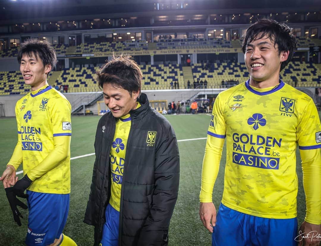 遠藤航のインスタグラム：「. 昨日の試合1-0 勝利。  久々のアシスト⚽  久々のタカとのスタメン😊  次も勝てるように良い準備を💪 . . . #stvv #シントトロイデン #🇧🇪 #matchday #勝利 #win #アシスト #久々 #スタメン #belgium #⚽」