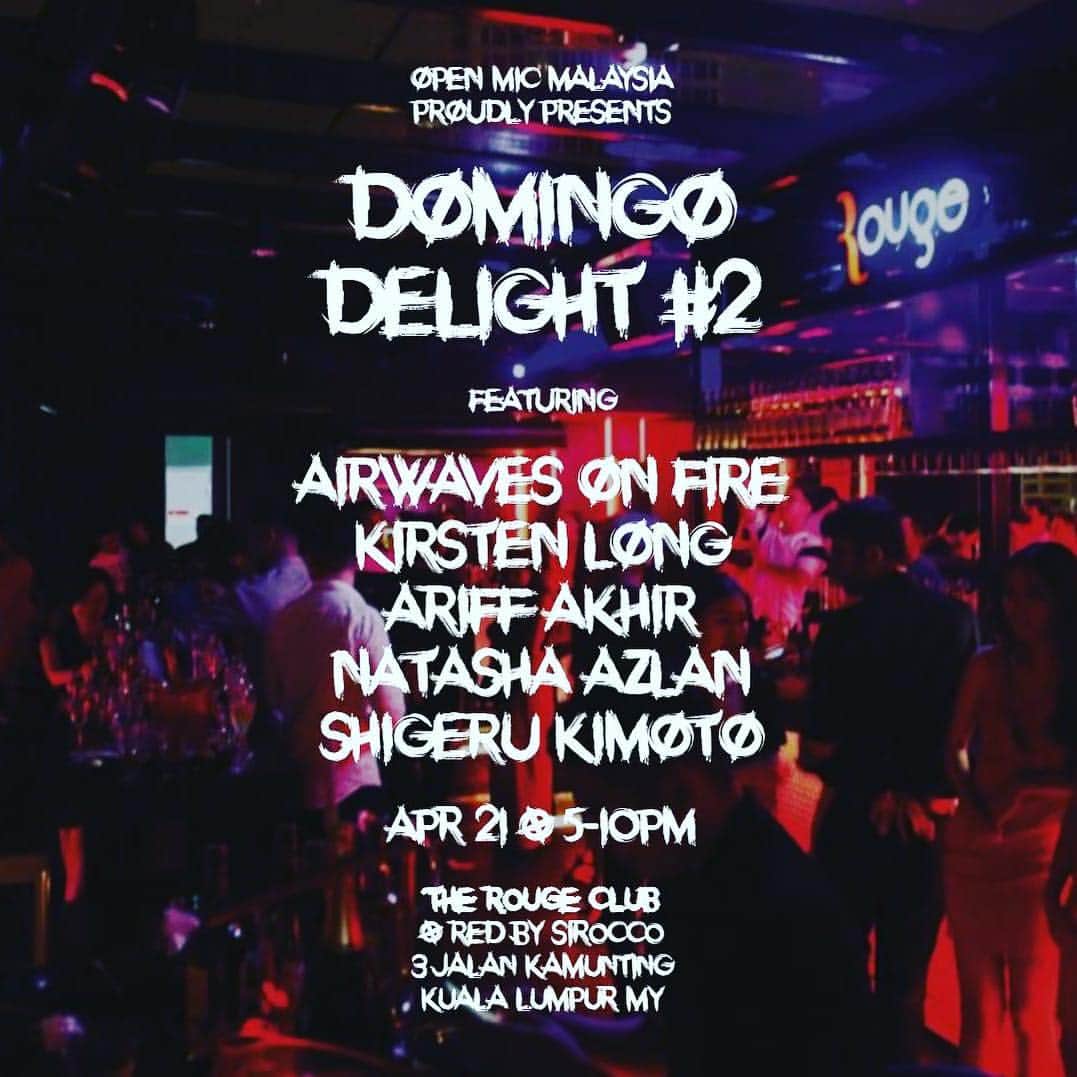 Shigeru Kimotoのインスタグラム：「My next gig is on 21st of April (Sun) @rougeclubkl  My slot is 5pm  Organized by @openmicmalaysia」