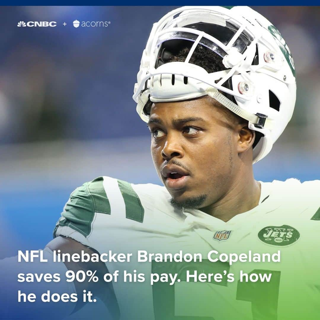 CNBCさんのインスタグラム写真 - (CNBCInstagram)「in partnership with @acorns: When it comes to making plays, NFL linebacker Brandon Copeland is no stranger to risky moves.⁣ ⁣ Since graduating from the University of Pennsylvania in 2013, @bcope51 has gained notoriety with the Detroit Lions and the New York Jets, where he recently re-signed for the upcoming season.⁣ ⁣ But off the field, he learned to play it safe.⁣ ⁣ "I came out of Penn and I was signed to a one-year, $1.2 million contract," Copeland said. However, following a severe injury, "I probably really only saw maybe $25,000 to $35,000 of those dollars before being released by the team."⁣ ⁣ Since then, Copeland says he's learned to live on less. In fact, he said, he spends only about 10% to 15% of his income.⁣ ⁣ You can read more, at the link in bio .⁣ ⁣ *⁣ *⁣ *⁣ *⁣ *⁣ *⁣ *⁣ *⁣ ⁣ #investinyou #acorns #upenn #brandoncopeland #nfl #football #finance #money #personalfinance #savings #save #wealth #frugal #jets #lions #professional #cnbc⁣」4月15日 0時05分 - cnbc