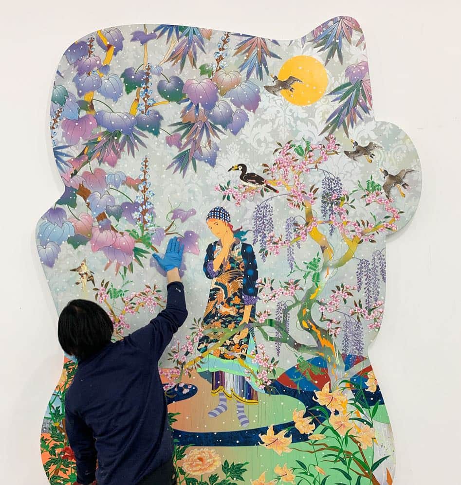 松山智一のインスタグラム：「For upcoming group show  @kotaro_nukaga Gallery」