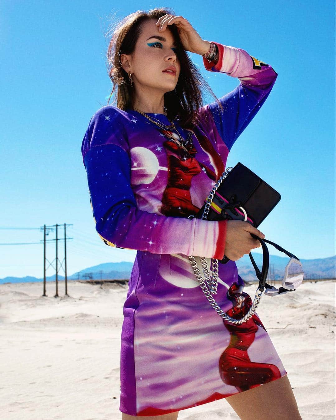 のインスタグラム：「In space with @pinkoofficial 🚀 #PinkoSpaceProgram. . . . 📸 by @chrisjohnmillington and makeup by @katmannix_makeup  #pinko #ad」