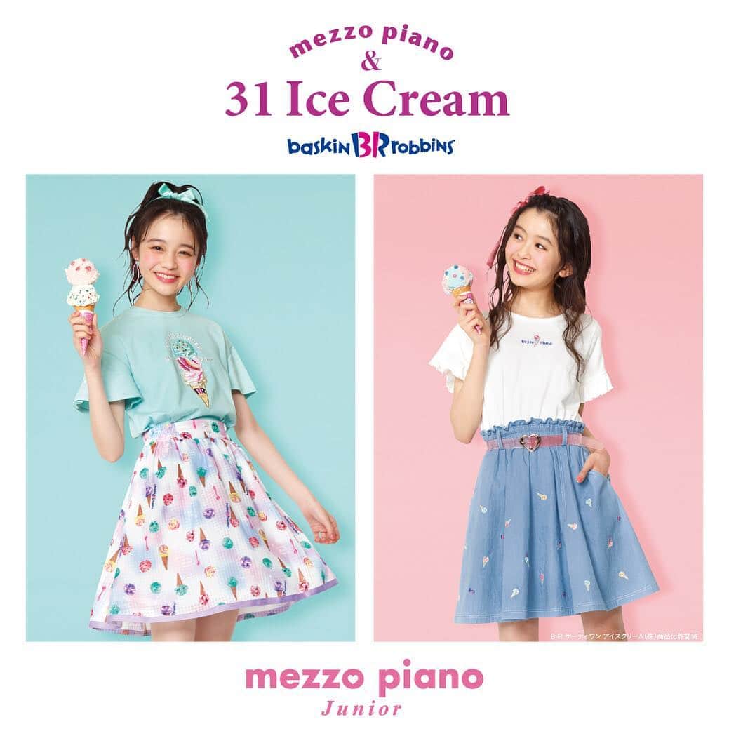 girls fesさんのインスタグラム写真 - (girls fesInstagram)「2019.04.15﻿ ﻿ 🍦mezzo piano junior＆31 Ice Cream🍦﻿ ﻿ メゾの夏LOOKリーフレットで発表した、スペシャルなコラボレーション🍦﻿ 発売を前にすでにお問合せもたくさんいただいている注目のアイテムです︎︎︎︎☑︎﻿ ﻿ ✨詳細✨↓↓↓﻿ 全国の「メゾ ピアノ ジュニア」ショップ・オンラインショップにてサーティワン アイスクリームとmezzo piano junior、初のコラボレーションアイテムを発売🙌🏻♥﻿ ポッピングシャワー、ベリーベリーストロベリーなどの人気のフレーバーアートにリボンやフリルをあしらったポップ＆スウィートなアイテムを展開します‪‪❤︎‬"﻿ ﻿ ◆Tシャツ8,300円+税﻿ ◆キャミソール・Tシャツセット 8,900円＋税﻿ ◆スカート12,800円+税﻿ ◆ベルトつきワンピース13,800円+税﻿ ﻿ メゾ ピアノ ジュニアショップでの発売日は4月27日（土）より﻿ 発売日が近くなったら、商品の細かいご紹介もしますね😆✨🎶﻿ ﻿ #メゾピアノジュニア#mezzopianojunior#メゾピアノ#mezzopiano#js#jc#junior#ファッション#ファッションコーデ#kidsfashion#kidscoordinate#子供服#小学生#fashion#coordinate#コーデ#ナルミヤインターナショナル#ニコプチ#ニコプチモデル#プチモ#モデル#林芽亜細里#藤村木音#サーティワンアイスクリーム#31アイスクリーム#アイス#アイスクリーム#コラボ#コラボレーション」4月15日 13時42分 - girlsfes_official