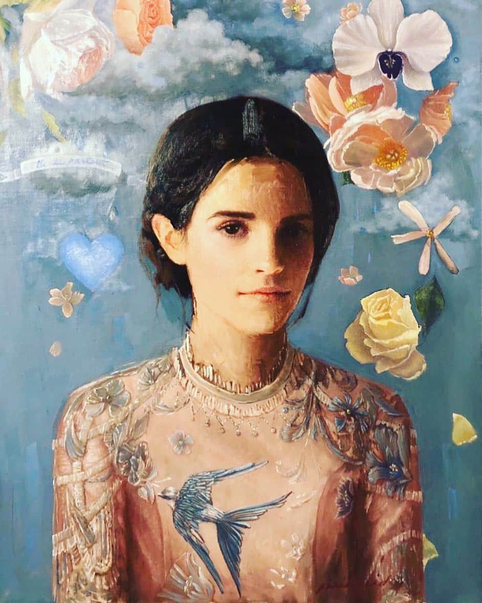 エマ・ワトソンのインスタグラム：「My dear friend @paris.reid painted this for my 29th birthday today ❤️ thank you for all the birthday wishes! I’ve had such a wonderful time already. xoxo」