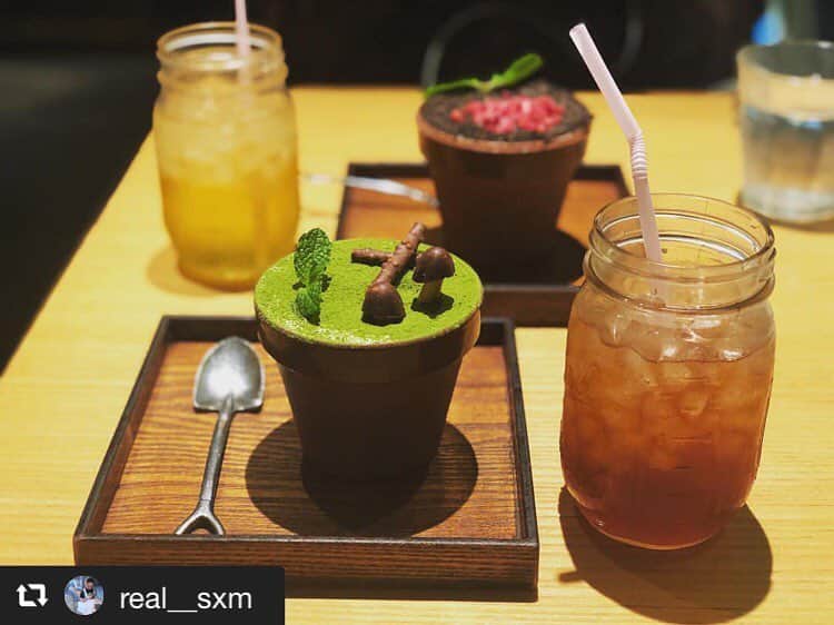 ハレノヒのインスタグラム：「#repost @real__sxm via @PhotoAroundApp  #ハレノヒ @real__sxm様 ご来店ありがとうございます😊お写真も嬉しいです♪ #かわいい#ケーキ#ここでしか食べられない#スイーツ#フラワーポット#ルミネエスト新宿#カフェ#抹茶#ズコット#ティラミス#チョコ#トライフル#新宿#cafe#cute#harenohi#tokyo#shinjuku#lumineest#flowerpot#cake#sweets」