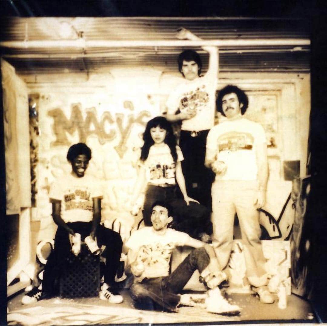KAWSONEさんのインスタグラム写真 - (KAWSONEInstagram)「#Repost @chrisfreedompape ・・・ A water damaged Polaroid from 1982 featuring Cey, Lady Pink, Crash, me, and Tracy 168. This was done for a full page ad selling our graffiti inspired tee shirts at Macy's. Mayor Koch got word and put pressure on Macy's who pulled out of the deal - at least we got the picture. #macys #graffiti #mayorkoch #nyc #newyork #1980s #freedom #nyc #subwaygraffiti #newyork #oldnewyork #1970s #hiphop #galleryworld #railfans #bronx #manhattan #soho @ceyadams @ladypinknyc @crashone」4月15日 8時35分 - kaws