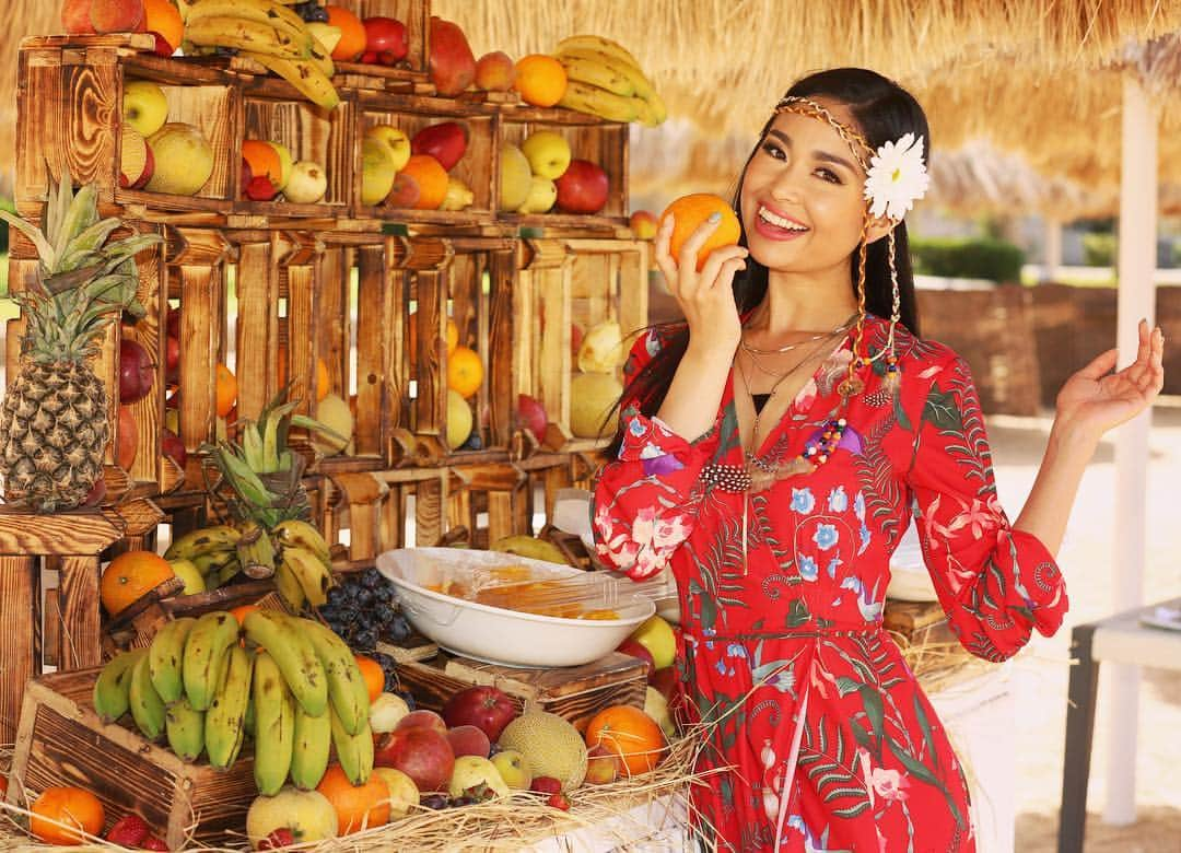 冨田七々海のインスタグラム：「PC: Mark Mueller 🍎🍊🍇 ・ ・ #missecointernational  #missecojapan  #experienceegypt  #egypt  #missecointernational2019  #missosology #merakiresort ・ #beach #resort  #水着 #ビーチ #海 #エジプト #vacation  #リゾート #撮影 #photoshoot #model #モデル #portrait #ポートレート #ポートレートモデル #作品撮り #bohostyle  #boho #beachwear #ボーホー #ボーボースタイル #ビーチ summer #ビーチコーデ」