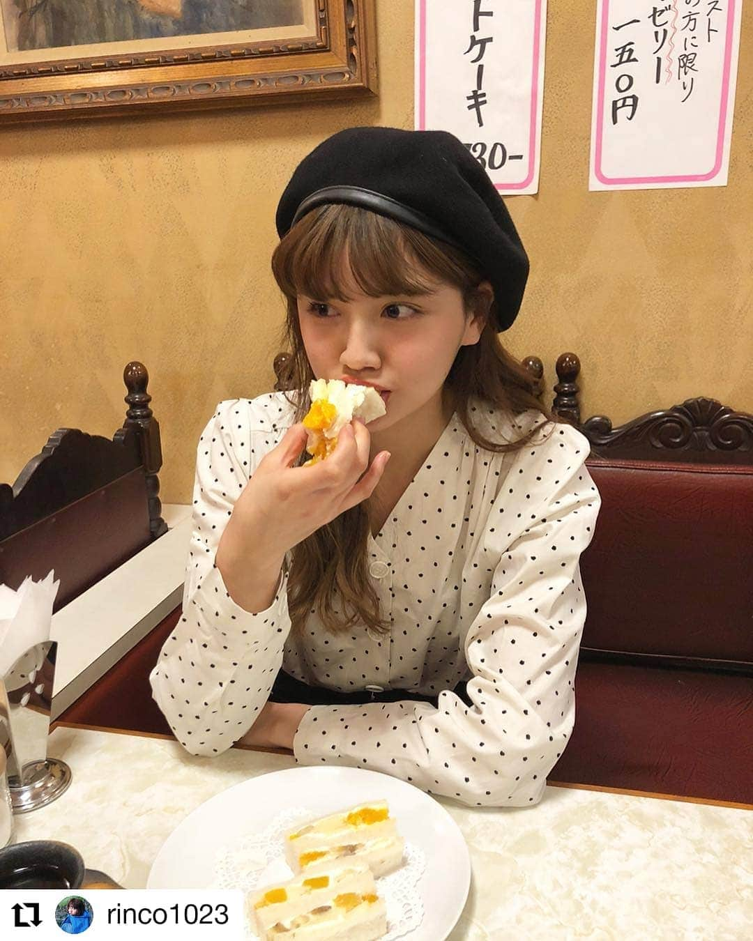 minaさんのインスタグラム写真 - (minaInstagram)「フルーツサンドを頬張るりんこちゃんがかわいすぎた🍓  mina5月号では見た目もかわいいフルーツサンドをたくさん紹介してるよ！  #村田倫子 #フルーツ #デザート #スイーツ #mina #ミーナ  #Repost @rinco1023 • • • • • • むしゃり。 minaの#フルーツサンド 特集みてね🍓 #食べりんログ #はまのやパーラー  @mina.magazine」4月15日 13時19分 - mina.magazine