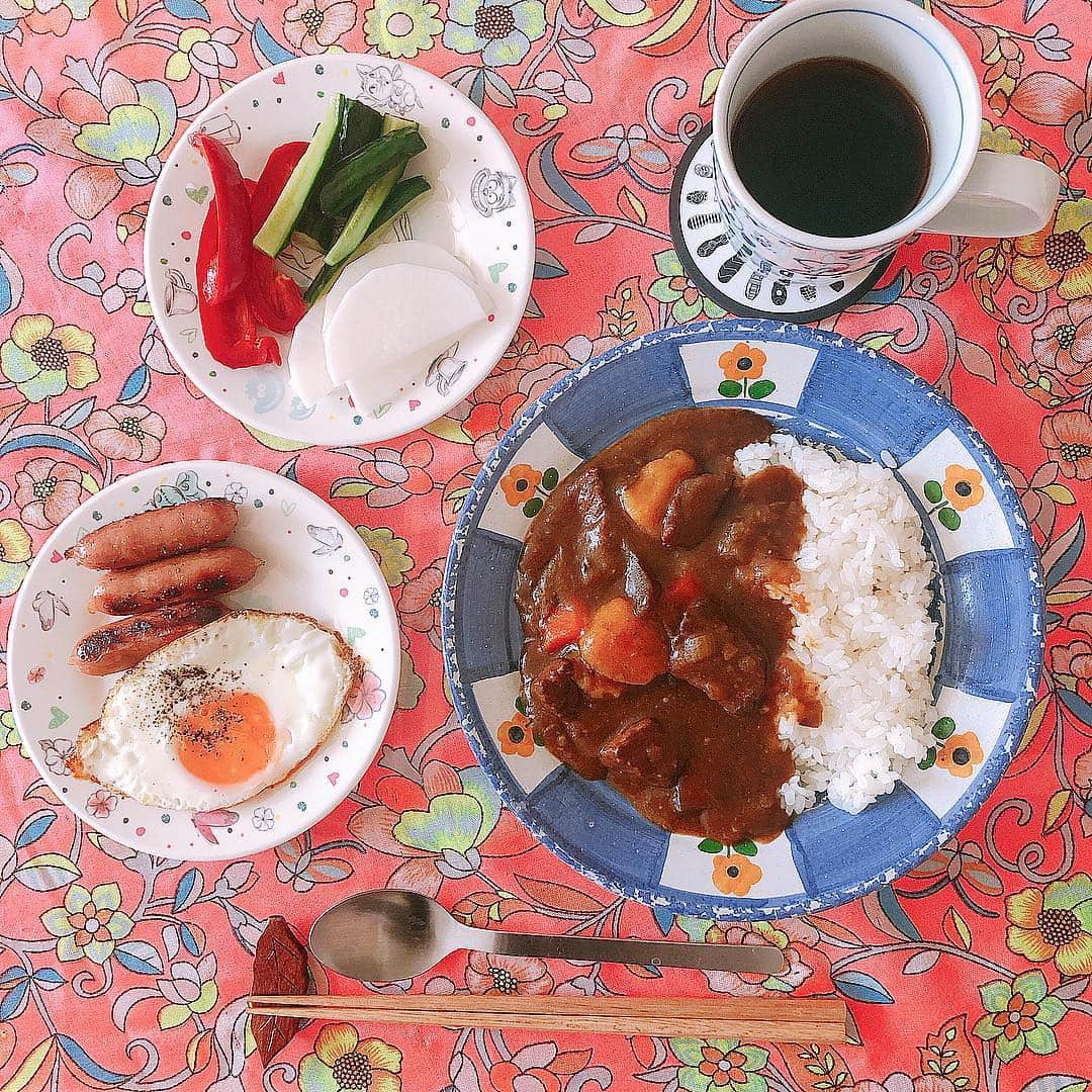黒田絢子さんのインスタグラム写真 - (黒田絢子Instagram)「ランチは昨日作ったカレー🍛 アヤはカレーが大好きなのだ。 . . #アヤsキッチン #curry #カレー #lunch」4月15日 13時21分 - ayakokuroda_official