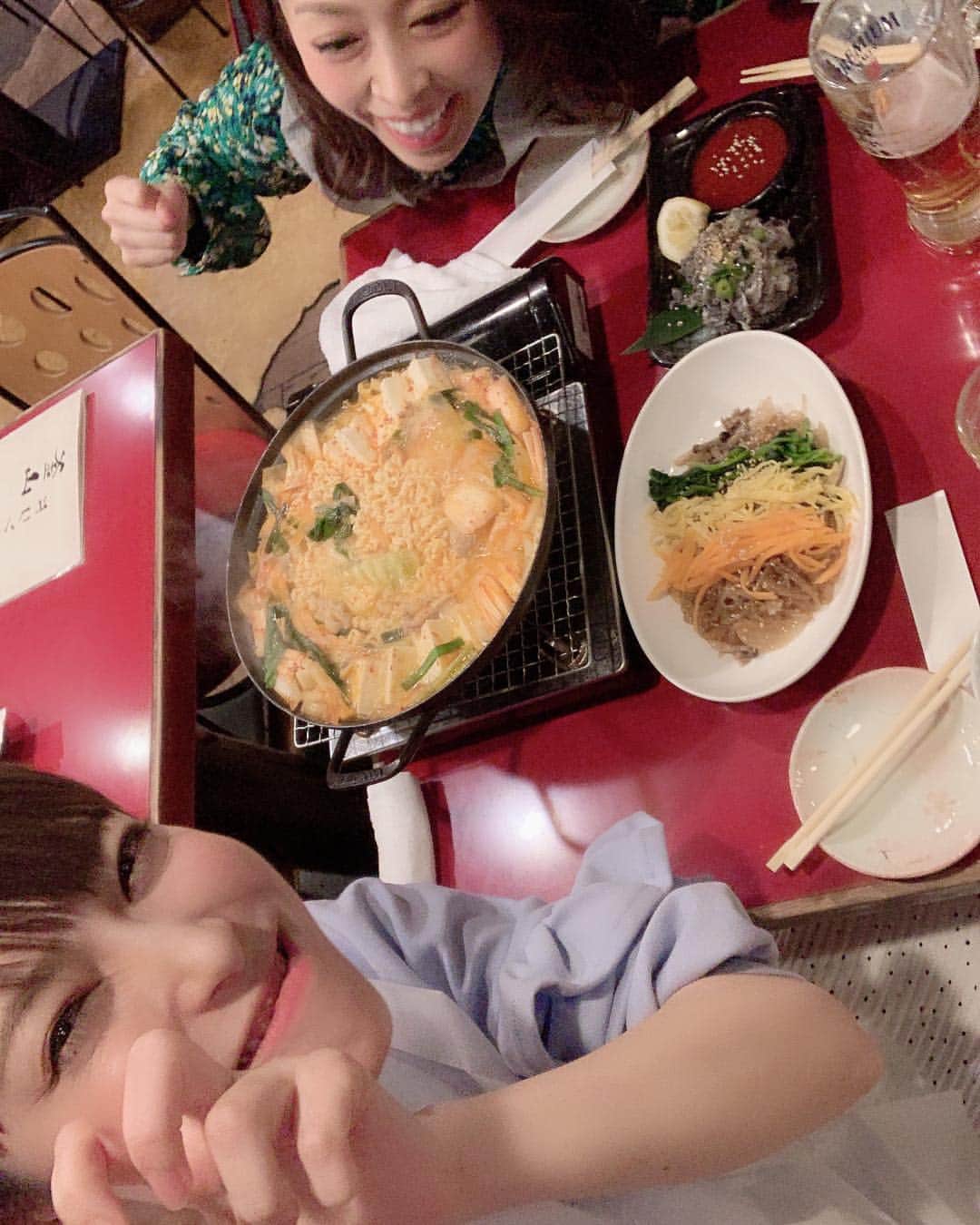 田中良子さんのインスタグラム写真 - (田中良子Instagram)「たぐまりと肉を喰らう 、予定が韓国料理 #韓国料理 #田口まり #田中良子 #笑いまくりました」4月15日 23時32分 - tanakaryoko102