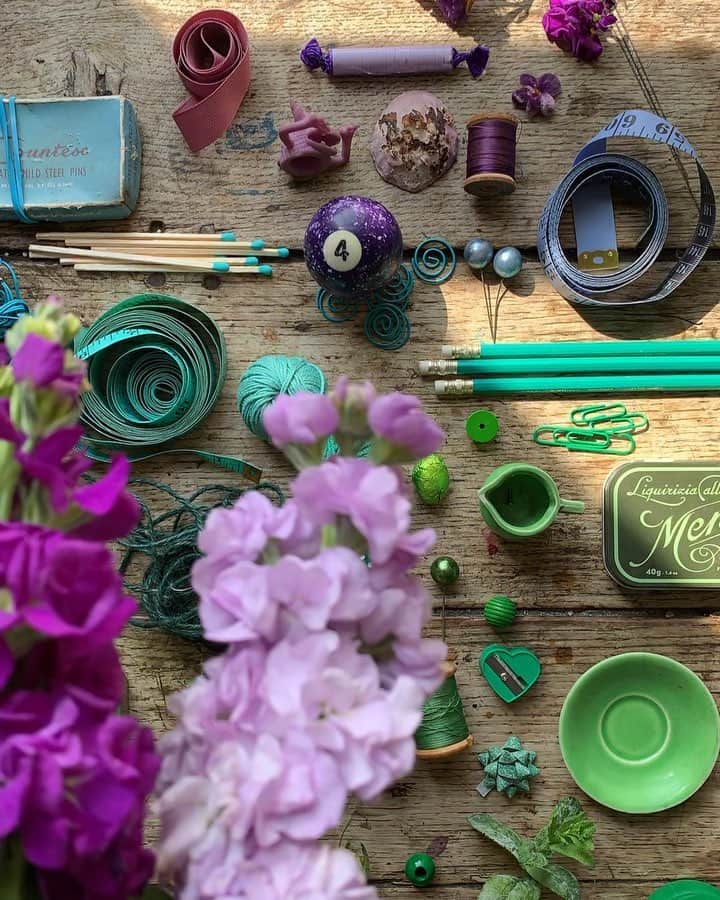 Tea and sittingのインスタグラム：「This morning’s colour collection...」