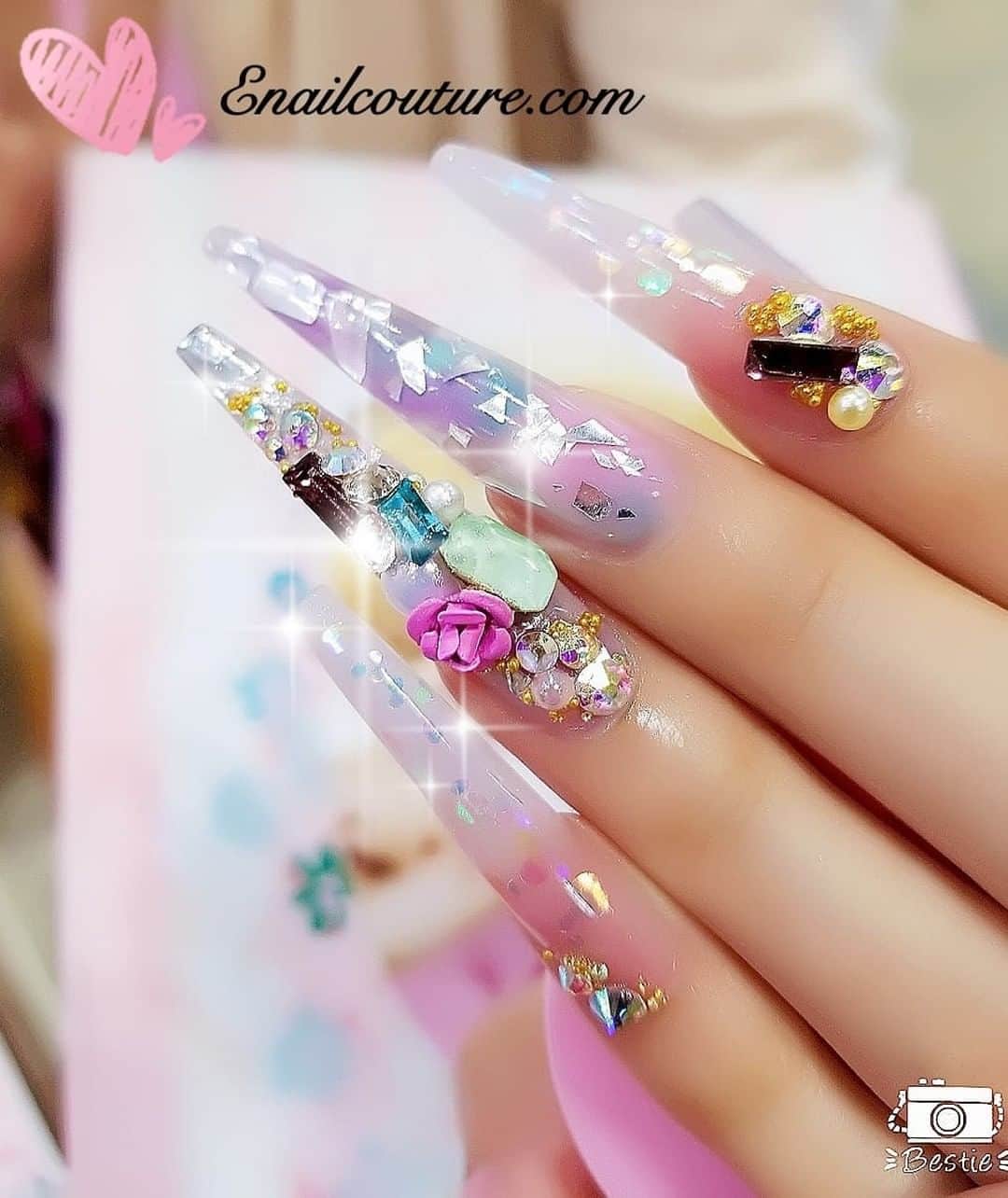 Max Estradaさんのインスタグラム写真 - (Max EstradaInstagram)「Enailcouture.com sculpture nails using our famous cotton candy monomer eternal beige powder mixed with bubble gum and holiday glitter mix for the free edge ! Seal with shinee ! Made in the USA !!! Diamond-holic 1 and 11 with gummy gel #ネイル #nailpolish #nailswag #nailaddict #nailfashion #nailartheaven #nails2inspire #nailsofinstagram #instanails #naillife #nailporn #gelnails #gelpolish #stilettonails #nailaddict #nail #💅🏻 #nailtech#nailsonfleek #nailartwow #네일아트 #nails #nailart #notd #makeup #젤네일 #glamnails #nailcolor #nailsalon #nailsdid #nailsoftheday Enailcouture.com happy gel is like acrylic and gel had a baby ! Perfect no mess application, candy smell and no airborne dust ! Enailcouture.com」4月15日 20時00分 - kingofnail