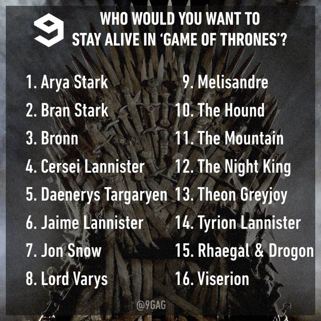 9GAGさんのインスタグラム写真 - (9GAGInstagram)「Let the game begins.⠀ #gameofthrones #whowouldsurvive #9gag」4月15日 22時00分 - 9gag