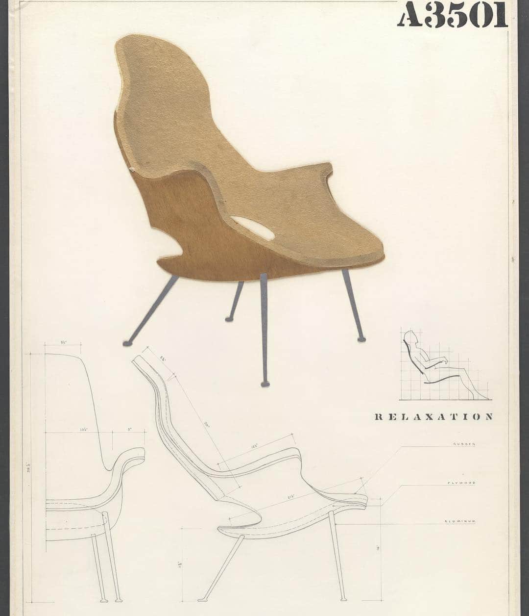 アウアーさんのインスタグラム写真 - (アウアーInstagram)「Relaxation Chair by Charles Eames and Eero Saarinen, 1940」4月15日 22時24分 - kinfolkessentials
