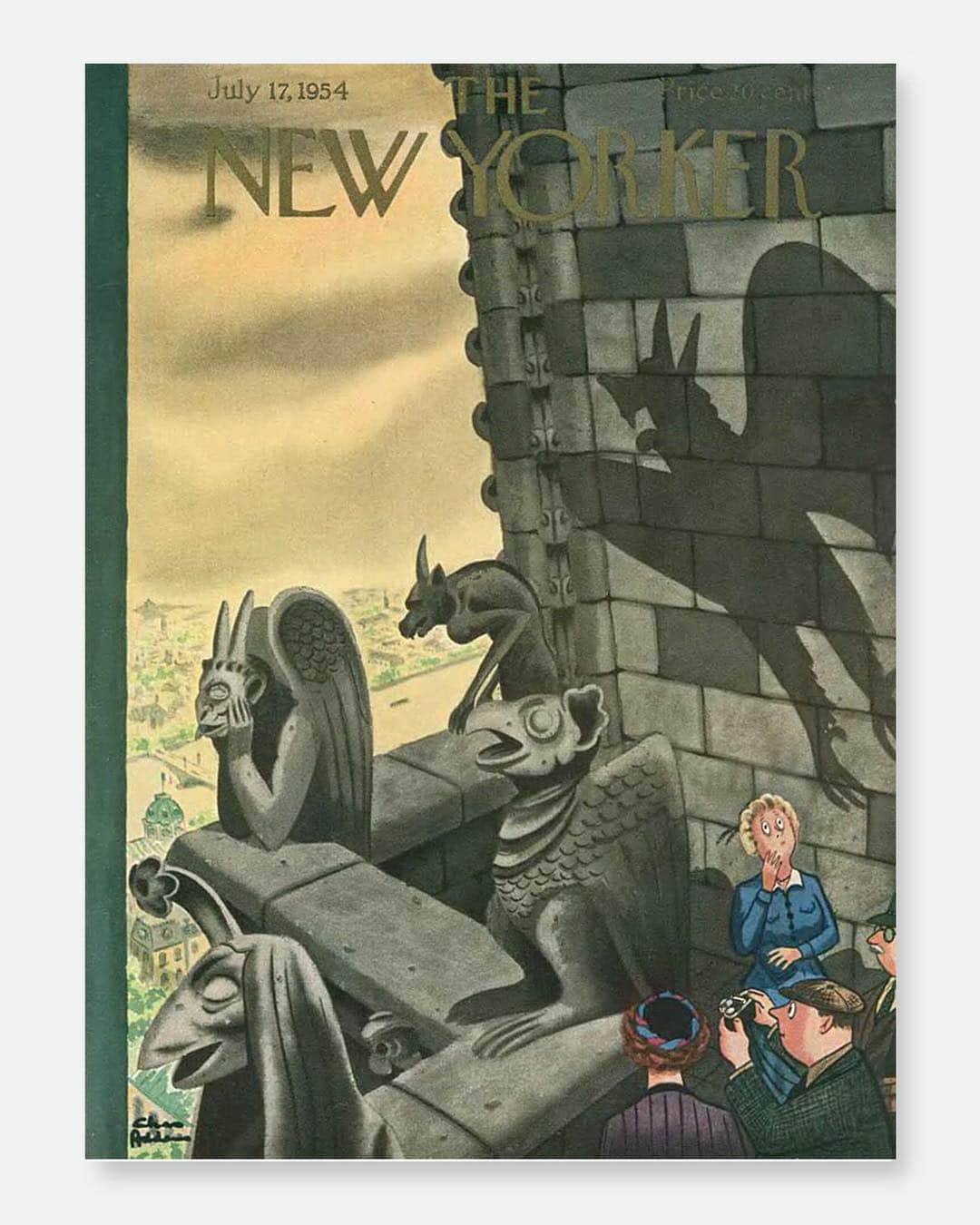 The New Yorkerさんのインスタグラム写真 - (The New YorkerInstagram)「Notre-Dame’s peak has long been a standby of Paris wayfinding. This 1954 cover by Charles Addams features the famous cathedral. #TNYcovers」4月16日 9時36分 - newyorkermag