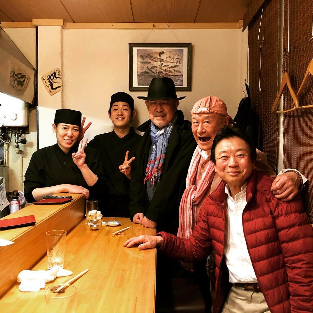 松本隆さんのインスタグラム写真 - (松本隆Instagram)「奈良の玄の島崎さんの誘いで、墨やで寿司を。ご縁で角野卓造さんと。「元カレ」でお父さんやっていたと話が出て、あ、そのドラマの主題歌を作りましたと、ぼく。」4月16日 0時43分 - takashi_matsumoto_official