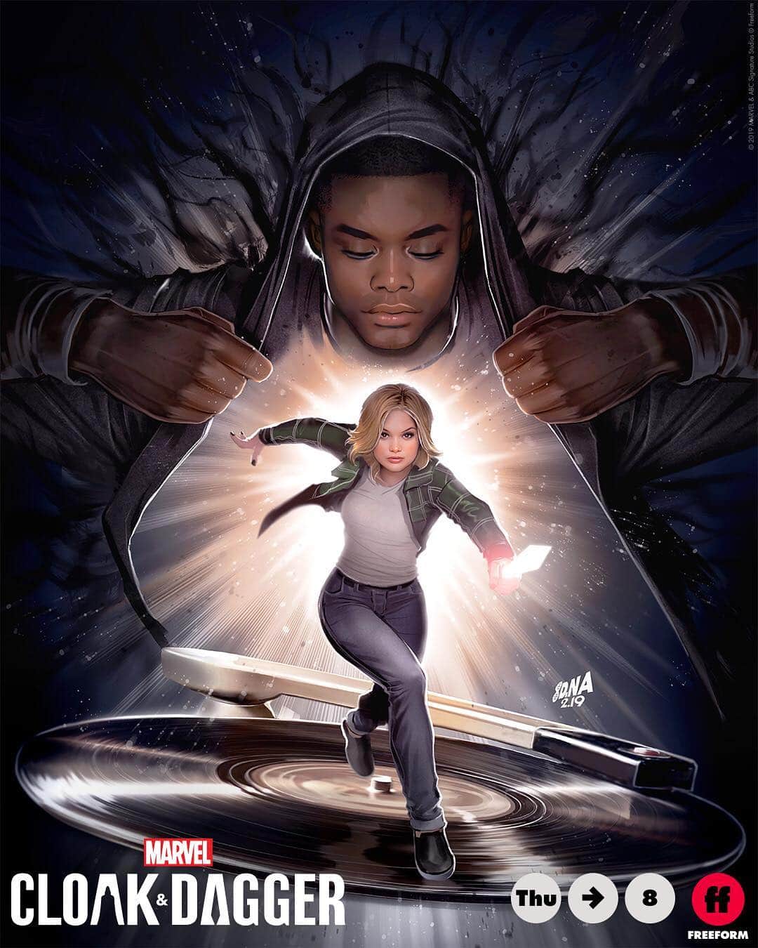 Marvel Entertainmentさんのインスタグラム写真 - (Marvel EntertainmentInstagram)「Tandy takes a dangerous trip to find Mayhem...in Tyrone's cloak. Here’s this week's "Marvel's #CloakAndDagger" episode poster by Marvel artist, @DavidNakayama. @CloakAndDaggerTV」4月16日 2時05分 - marvel