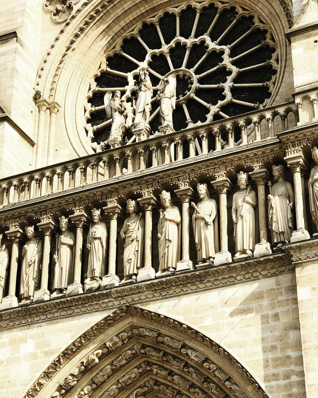 ラファエル・スバージさんのインスタグラム写真 - (ラファエル・スバージInstagram)「Please pray for #notredame  now in flames and facing a very rough road ahead.  My heart breaks to think of even a single part of this structure being damaged or affected by this tragedy.  I was there just a week ago and took so many photos of the interior, because as with any great cathedral of this size and magnitude it’s impossible to capture with any one shot, any one angle. Everywhere you look, in every direction, it takes your breath away— up, down, from every corner, this is a masterpiece, the purest expression of spirit on a physical plane. We are reminded of other worlds as we stand under the stained glass, with colors seen no where else in history.  Notre Dam is a place to commune with the highest expression of “God” as expressed through architecture, and as a result we are elevated by its very presence.  To the people of #France, of #Paris and all citizens of the world, this is a heartbreaking moment. Let us pray for this mighty treasure, this manifestation of spirit in the form of a cathedral. We send you love and our hearts embrace. 🙏🙏」4月16日 5時12分 - raphaelsbarge