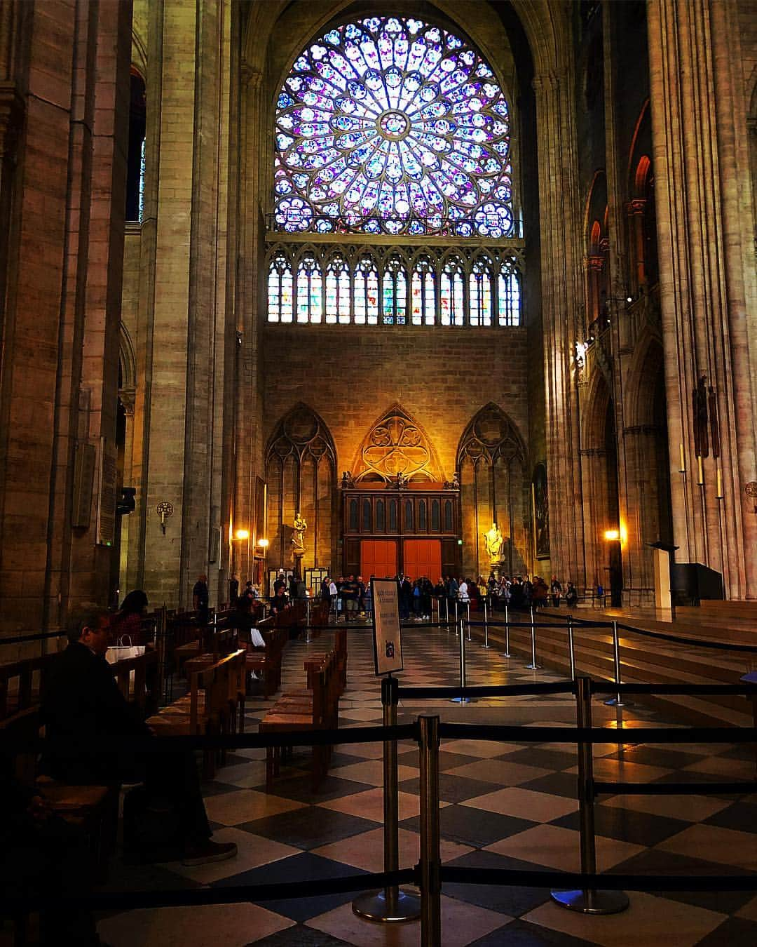 ラファエル・スバージさんのインスタグラム写真 - (ラファエル・スバージInstagram)「Please pray for #notredame  now in flames and facing a very rough road ahead.  My heart breaks to think of even a single part of this structure being damaged or affected by this tragedy.  I was there just a week ago and took so many photos of the interior, because as with any great cathedral of this size and magnitude it’s impossible to capture with any one shot, any one angle. Everywhere you look, in every direction, it takes your breath away— up, down, from every corner, this is a masterpiece, the purest expression of spirit on a physical plane. We are reminded of other worlds as we stand under the stained glass, with colors seen no where else in history.  Notre Dam is a place to commune with the highest expression of “God” as expressed through architecture, and as a result we are elevated by its very presence.  To the people of #France, of #Paris and all citizens of the world, this is a heartbreaking moment. Let us pray for this mighty treasure, this manifestation of spirit in the form of a cathedral. We send you love and our hearts embrace. 🙏🙏」4月16日 5時12分 - raphaelsbarge