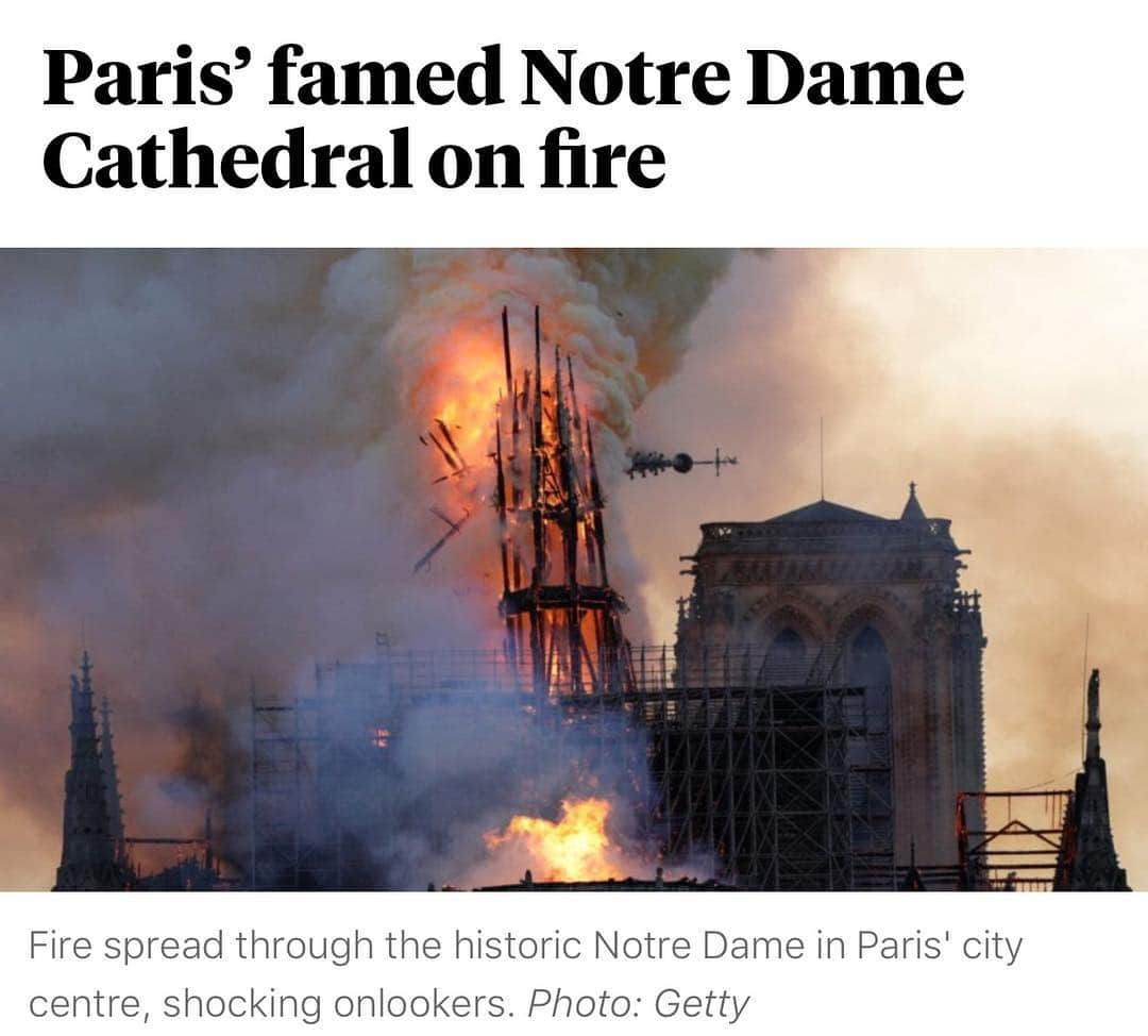 ピッタ・タウファトフアさんのインスタグラム写真 - (ピッタ・タウファトフアInstagram)「I hope they can save some of  it... I’ve been to Notre Dame twice and both times I felt something special. I wanted to one day take my future children there. Sad day for France and the World...」4月16日 5時57分 - pita_tofua