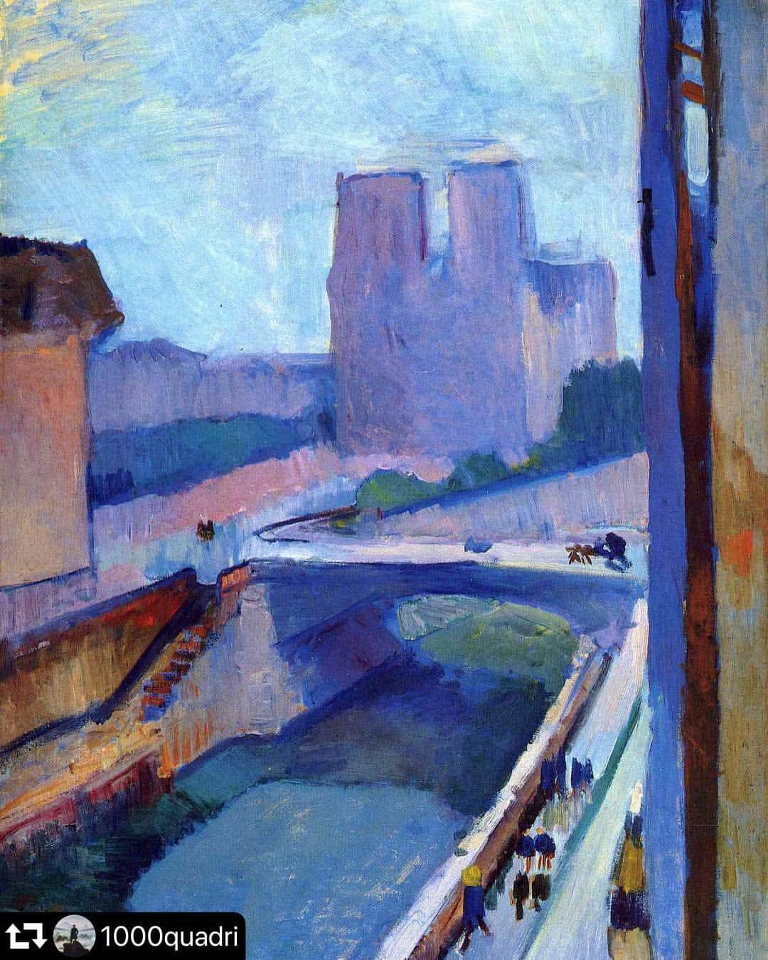 キャロライン・シノさんのインスタグラム写真 - (キャロライン・シノInstagram)「Henri Matisse, Notre Dame (1914) #notredame #notredamedeparis #matisse #parisjetaime」4月16日 18時53分 - carosinno