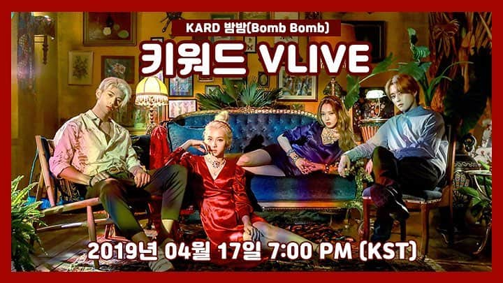 K.A.R.Dさんのインスタグラム写真 - (K.A.R.DInstagram)「[#KARD] #VLIVE KARD 밤밤 키워드 VLIVE 💣💣 2019.04.17 WED 7:00 PM (KST) https://www.vlive.tv/video/123939 . #BM #제이셉 #소민 #지우 #밤밤키워드는무엇」4月16日 18時55分 - official_kard