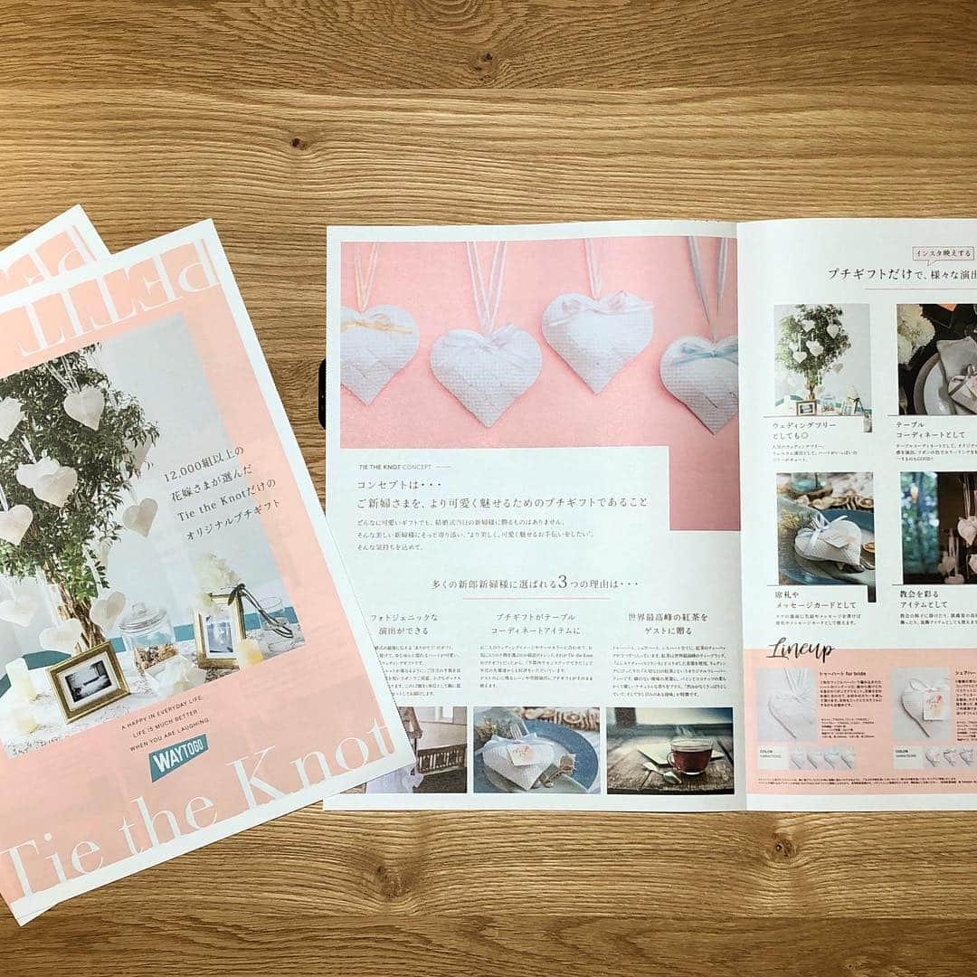 ONE WISH WEDDINGのインスタグラム：「. Tie the Knot の提携会場配布用のパンフレットが完成しました！🎊じっくり時間をかけて作ったので、新郎新婦様に思いが伝わればいいなぁ〜なんて思ってます💍 . . #プチギフト #サンクスギフト #ウェディング #ウェディングアイテム #かわいいは正義 #結婚式 #カジュアルウェディング #二次会 #結婚式準備 #結婚式演出#結婚式コーデ #プレ花嫁 #日本中のプレ花嫁さんと繋がりたい #全国のプレ花嫁さんと繋がりたい #新郎新婦 #2019春婚 #2019夏婚 #2019秋婚 #2019冬婚#2019wedding #披露宴 #卒花嫁 #卒花#花嫁 #お見送り#happywedding #おしゃれ #ウェルカムスペース」