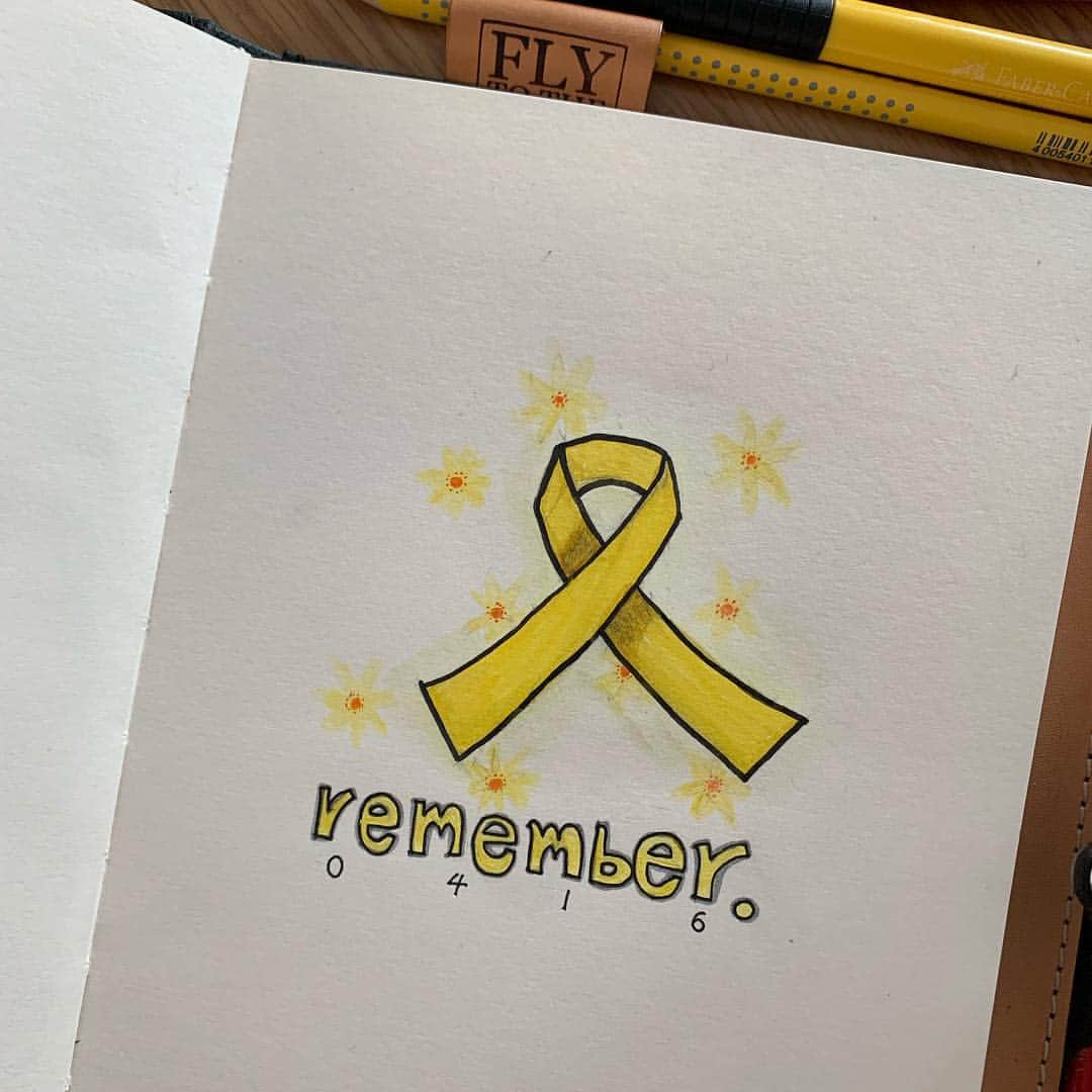 ユンヨン さんのインスタグラム写真 - (ユンヨン Instagram)「🎗#remember0416#뇽그림」4月16日 12時08分 - 2yoooung