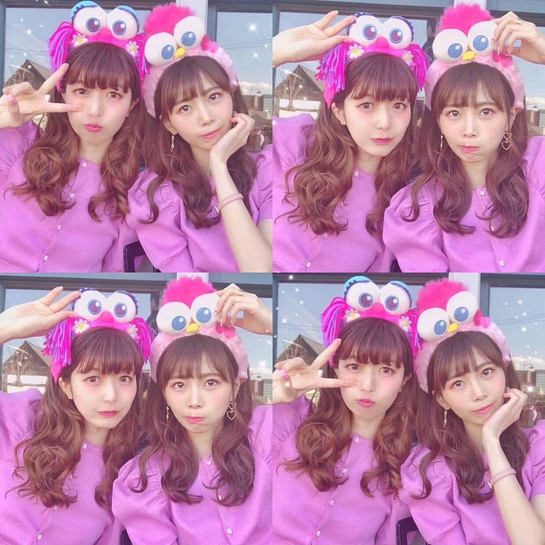 たんりいさんのインスタグラム写真 たんりいinstagram あずちゃん Azu Pinkxx と ピンクコーデでユニバ行ってきたよ 新作カチューシャのアビーちゃんと モッピーで合わせたよっ トップスは Snidel Official の これ可愛くない って送っ