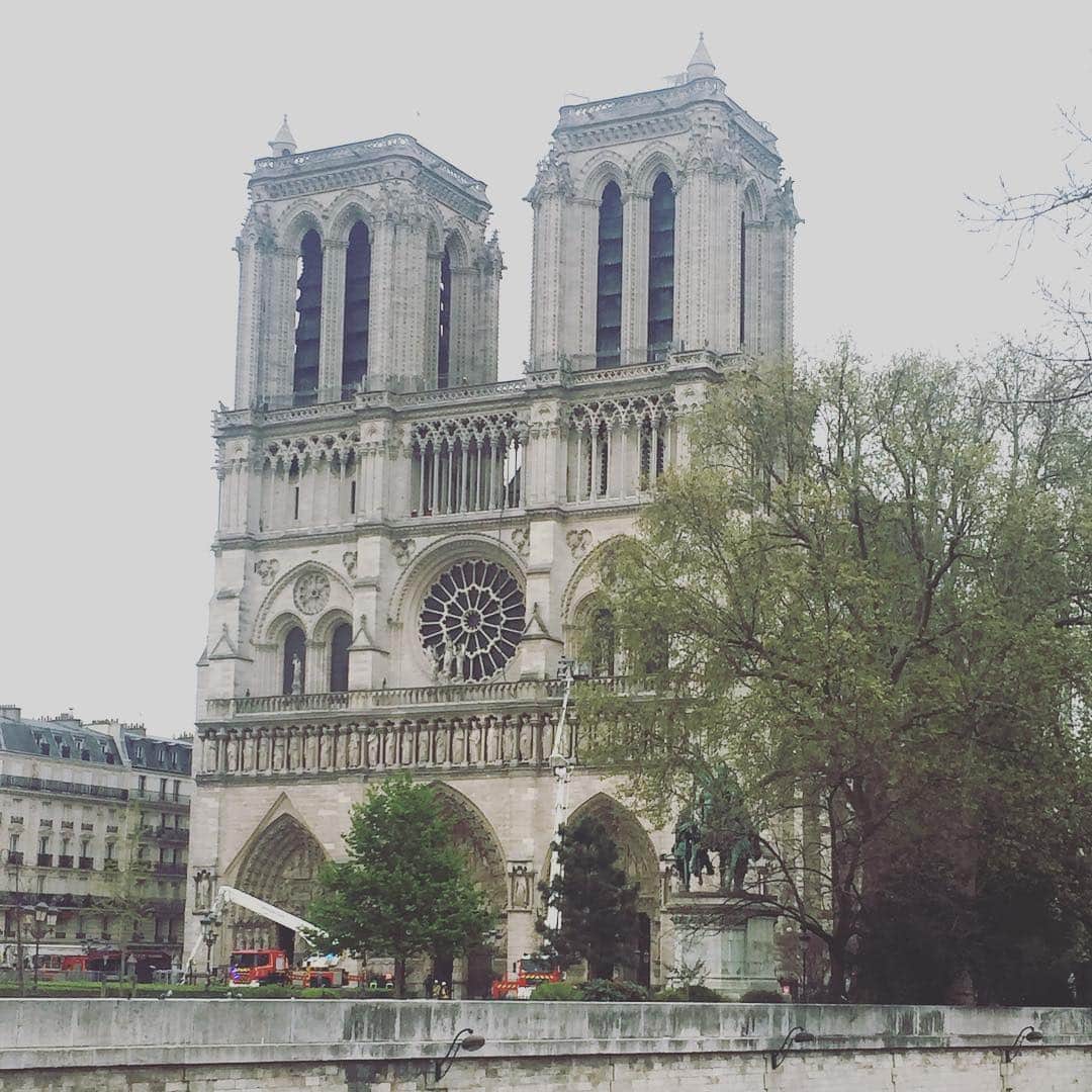 EFFIEさんのインスタグラム写真 - (EFFIEInstagram)「大惨事から一夜明け。 思ったよりも外観留めていて ほっとしました。 燃えている炎の映像が頭から離れません。 美しいものは、とことん後世に残って欲しいです。  #paris#notre#notredame #notredameparis#美しいもの#パリ散歩#parislife #パリ#ノートルダム」4月16日 19時34分 - e.f.international