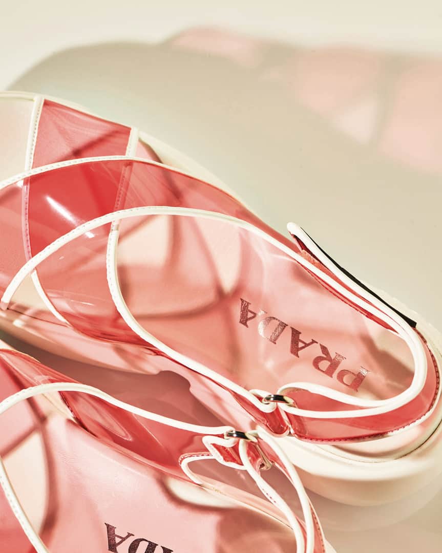 プラダさんのインスタグラム写真 - (プラダInstagram)「The newest #PradaCloudbust is a cotton candy-pink PVC sandal with white piping and rubber soles. Discover more via link in bio. #Prada」4月16日 20時30分 - prada