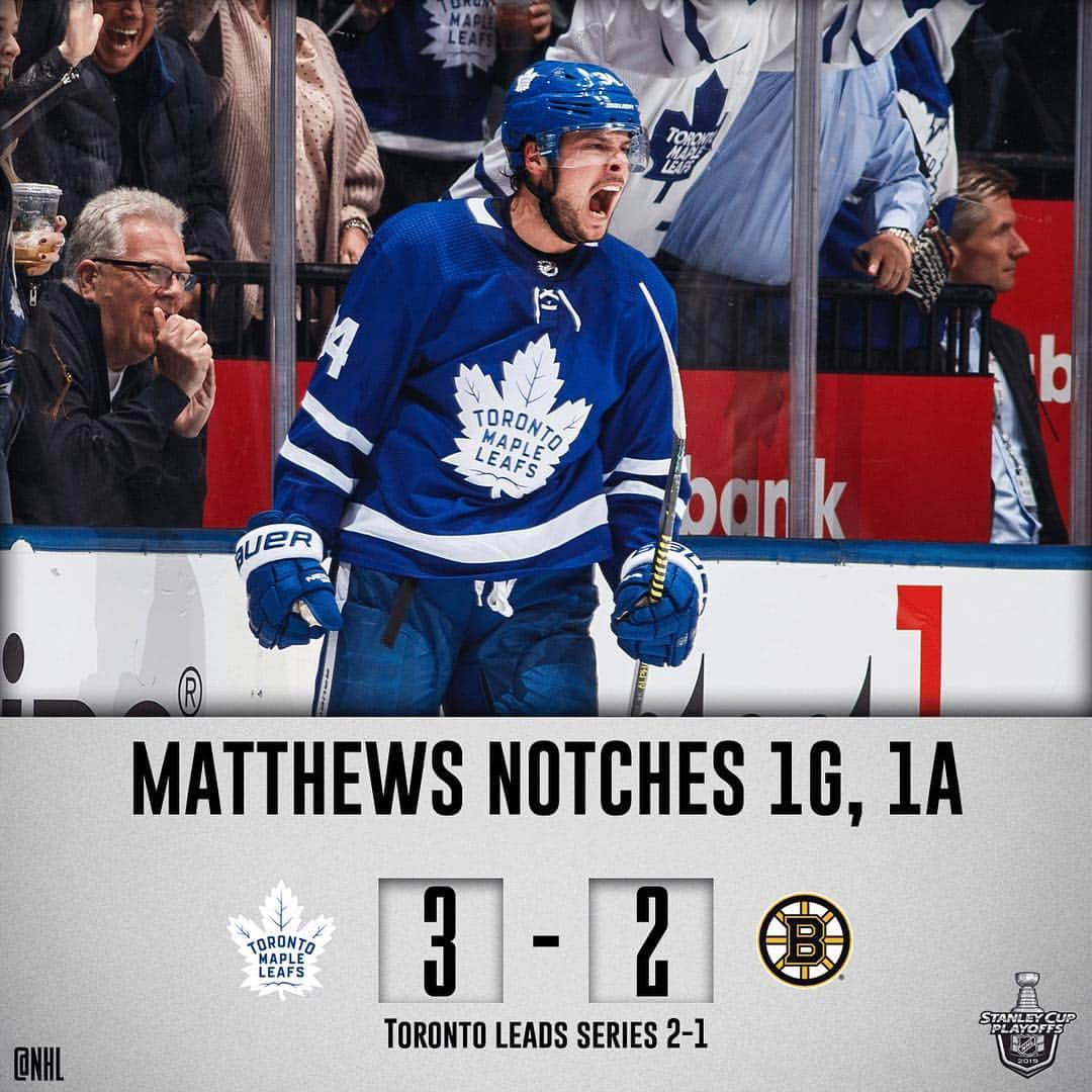 NHLさんのインスタグラム写真 - (NHLInstagram)「The @mapleleafs pick up a huge win at home, @calemakar_ scores his first NHL goal and more! Swipe for Monday's #StanleyCup Playoff scores ⏩」4月16日 22時58分 - nhl