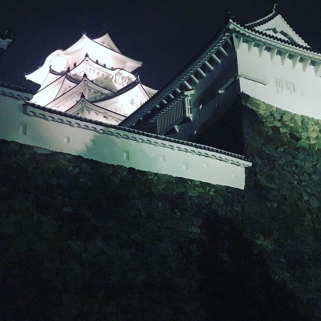 塚田文さんのインスタグラム写真 - (塚田文Instagram)「城・城と来たらやはり、城！  白鷺城ならぬ白過ぎ城と呼ばれる姫路城🏯の夜景です。携帯カメラで夜景はほぼ無理ってことが分かりました😅  ギリギリ“城と桜”のコラボ間に合いました？  数枚目…デタっ😰❗️ってゆう類の写真ではありませんので、悪しからず。  なかなか強めの雨の中で、急きょお散歩ドライブ。ほとんどとんぼ返りで帰りましたけど💦  #2019桜 #兵庫県 #姫路城 #白鷺城 #白過ぎ城 #夜桜 #心霊写真ではございません  #japantrip #japantravel #cherryblossom #hyogo #himejicastle #himejijo」4月17日 0時07分 - tsukadaaya1976