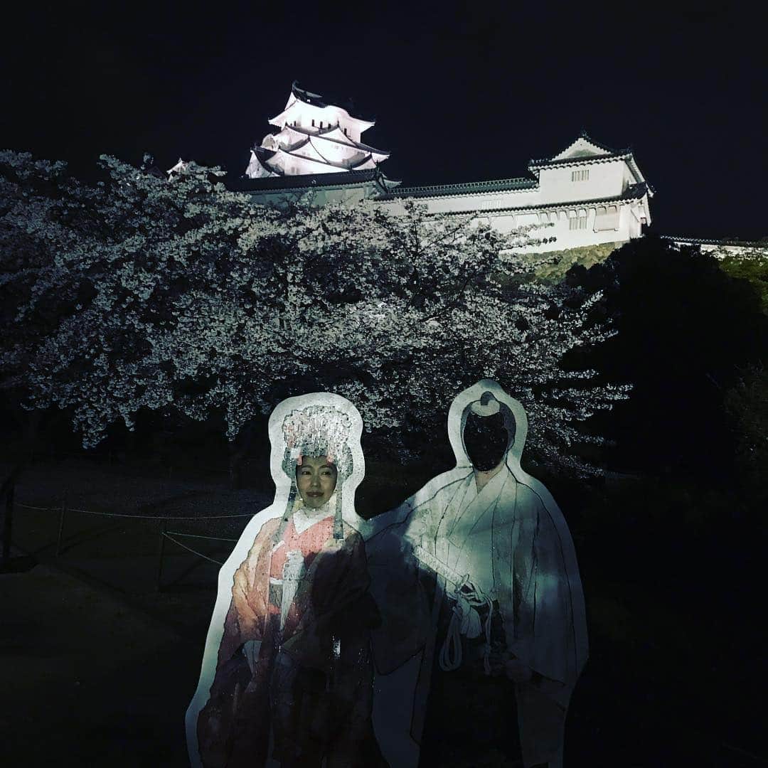 塚田文さんのインスタグラム写真 - (塚田文Instagram)「城・城と来たらやはり、城！  白鷺城ならぬ白過ぎ城と呼ばれる姫路城🏯の夜景です。携帯カメラで夜景はほぼ無理ってことが分かりました😅  ギリギリ“城と桜”のコラボ間に合いました？  数枚目…デタっ😰❗️ってゆう類の写真ではありませんので、悪しからず。  なかなか強めの雨の中で、急きょお散歩ドライブ。ほとんどとんぼ返りで帰りましたけど💦  #2019桜 #兵庫県 #姫路城 #白鷺城 #白過ぎ城 #夜桜 #心霊写真ではございません  #japantrip #japantravel #cherryblossom #hyogo #himejicastle #himejijo」4月17日 0時07分 - tsukadaaya1976