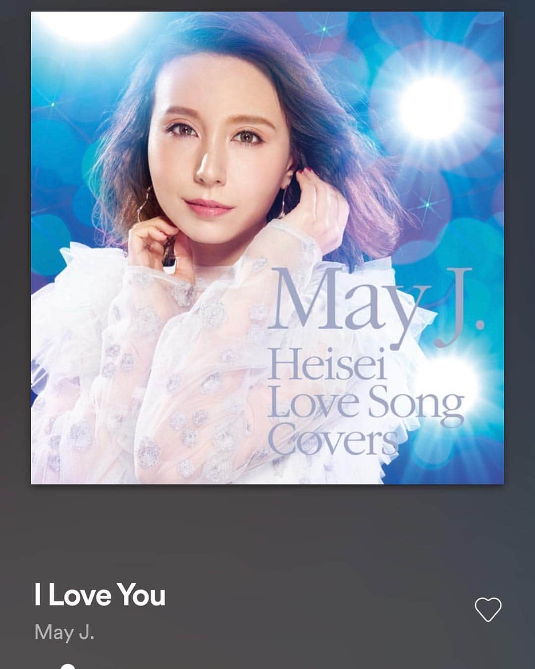 のインスタグラム：「@mayjamileh  #平成ラブソングカバーズ  #ILOVEYOU 編曲: A.P.E. (クリス・ハート、ポール・バラード) All Instruments/Programming by A.P.E. #発売中  #配信中 #カラオケおすすめ」