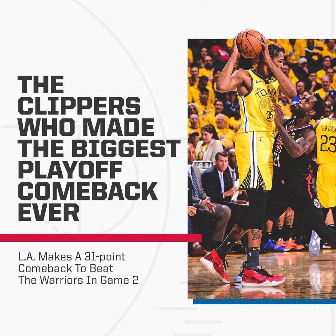 スポーツセンターさんのインスタグラム写真 - (スポーツセンターInstagram)「These Clippers made that epic 31-point comeback 😤 (swipe ➡️)」4月17日 12時15分 - sportscenter