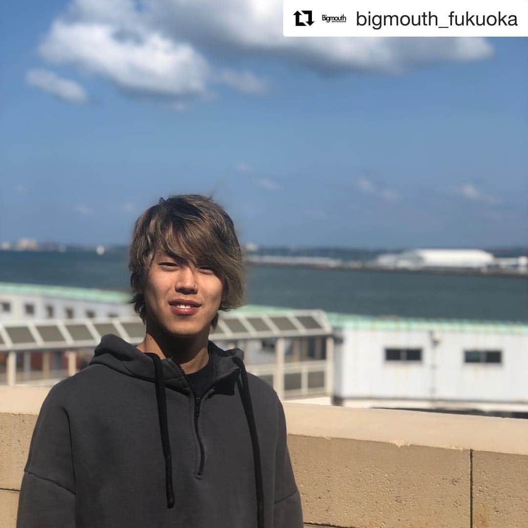 栗田善太郎のインスタグラム：「ReN君へのインタビュー WEB MAGAZINE BIGMOUTHにアップしました！@bigmouth_fukuoka https://www.bigmouth.co.jp/interview/25.html」