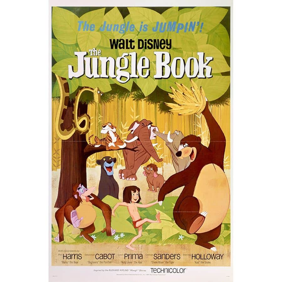 Disneyさんのインスタグラム写真 - (DisneyInstagram)「The jungle is jumpin’ in the original theatrical poster and promotional concept art for the 1967 animated classic, “The Jungle Book.”」4月17日 5時28分 - disney