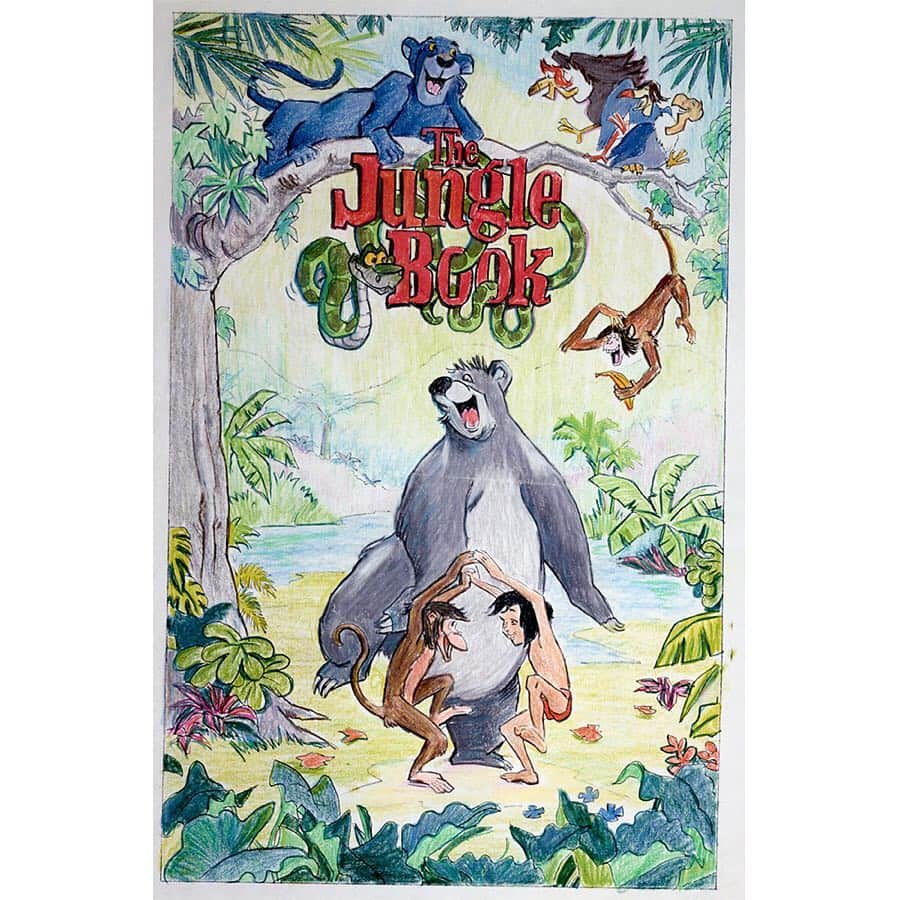 Disneyさんのインスタグラム写真 - (DisneyInstagram)「The jungle is jumpin’ in the original theatrical poster and promotional concept art for the 1967 animated classic, “The Jungle Book.”」4月17日 5時28分 - disney