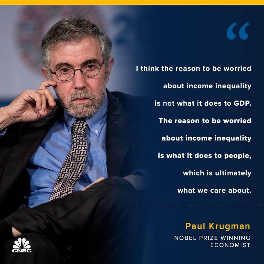 CNBCさんのインスタグラム写真 - (CNBCInstagram)「Economist Paul Krugman says the issue of income inequality is a problem without a simple or clear answer.⁣ ⁣ ⁣ The Nobel Prize winner emphasized the human cost of inequality, specifically pointing out that kids from lower income families do not receive the same medical care and nutrition as other children.⁣ ⁣ ⁣ Do you agree with Krudgman? Let us know in the comments below, or visit the link in bio to learn more.⁣ *⁣ *⁣ *⁣ *⁣ *⁣ *⁣ *⁣ *⁣ #paulkrugman #economist #economics #policy #economy #incomeinequality #inequality #gdp #macroeconomics #business #news #businessnews #cnbc」4月17日 5時37分 - cnbc