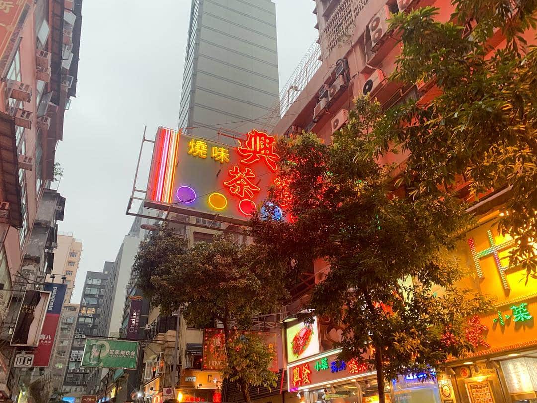 秋山ゆずきのインスタグラム：「. . 香港の街とハマツさん。 ハマツさんすぐ溶け込む。 .」