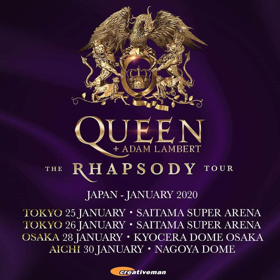 アダム・ランバートさんのインスタグラム写真 - (アダム・ランバートInstagram)「Japan!! @officialqueenmusic and I are bringing #TheRhapsodyTour to you in January 2020!  Ticket details will be announced on Creativeman’s website on 26th April. Can’t wait to see you again soon ❤️🇯🇵」4月17日 10時45分 - adamlambert