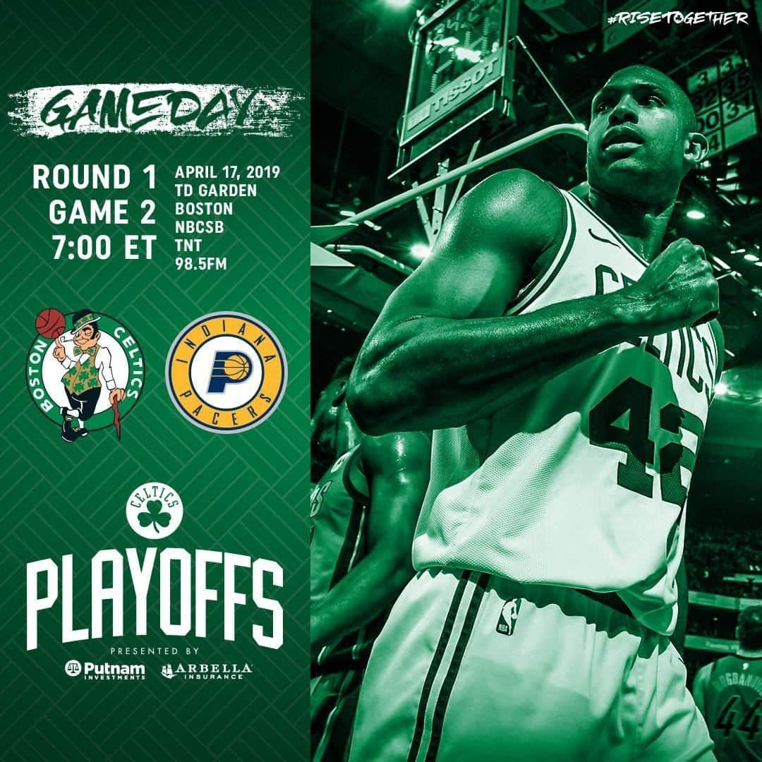 ボストン・セルティックスさんのインスタグラム写真 - (ボストン・セルティックスInstagram)「G A M E D A Y ☘️ Game 2: 7:00 ET on @nbcsboston, TNT & 98.5 FM at @tdgarden • #BOSvsIND #RiseTogether @putnaminvestments @arbellains」4月17日 22時00分 - celtics